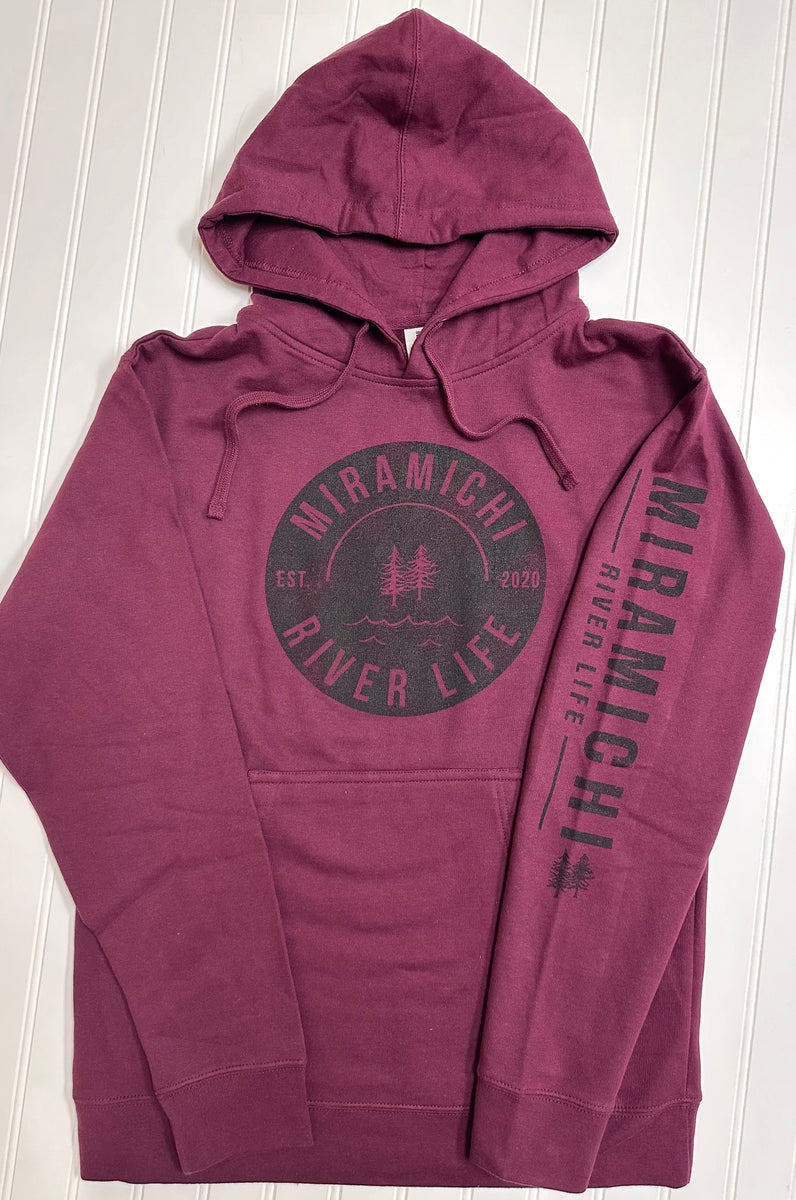 MRL Unisex Hoodie - Vintage Logo BURGUNDY w/ Black Logo – Living Out Loud  Gifts, Miramichi River Life